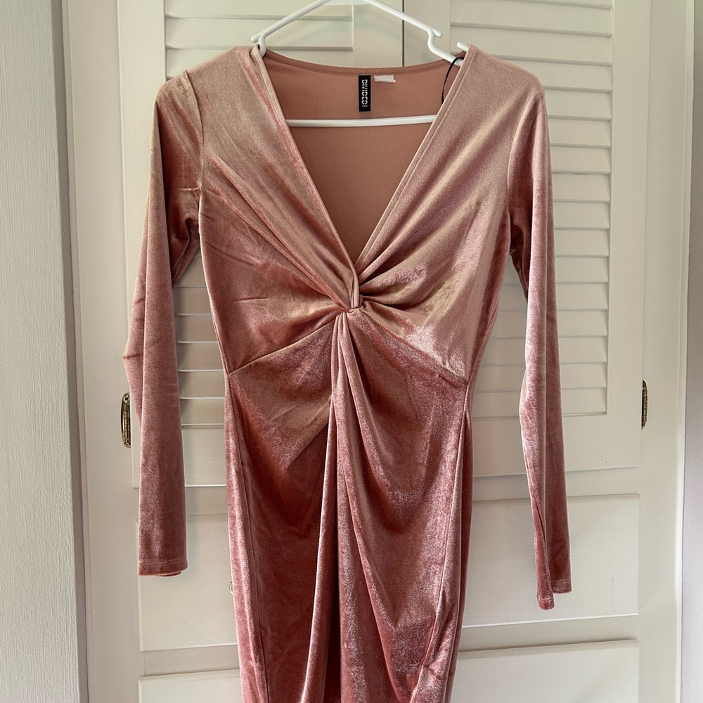 H&M Pink Long Sleeve Bodycon Dress